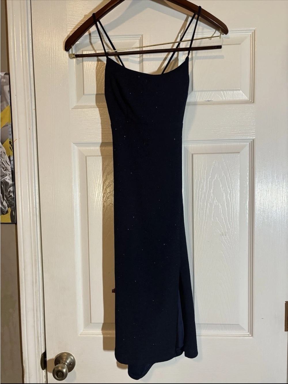 Sparkle Black Spaghetti-Strap Maxi Dress